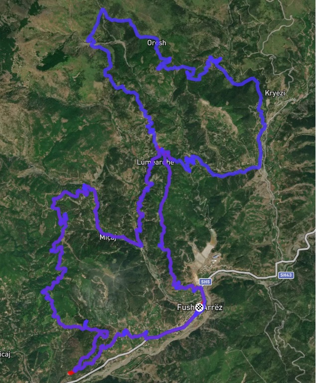 SHTEGU UJËVARA KRYEZIUT - 40 KM